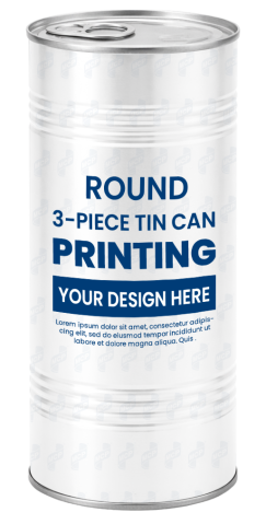 Lon thiếc in đựng thực phẩm khô 300gr D300 (Φ74 x 165mm)